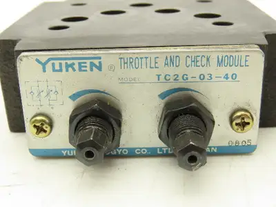 Yuken Kogyo TC2G-03-40 Hydraulic Throttle and Check Valve Module Lot of 2