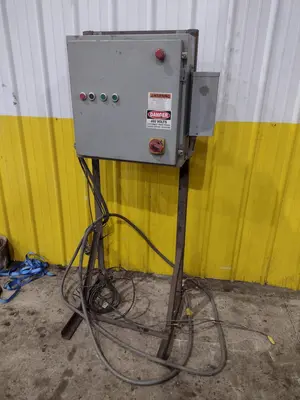 PRESS CONTROL ELECTRIC PANEL WITH BALDOR VARIABLE SPEED DRIVE & ALLEN BRADLEY MICRO LOGIX 1500 CONTROL PLC : YOBRO 25099