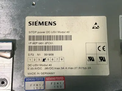 Used SIEMENS 6EP19312FC01 Uninterruptible Power Supplies Ohio US | HGR 24 #1316444