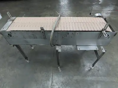 Kleenline 13.5"W x 5' Tabletop Chain 2-Lane Stainless Conveyor 1/2" Hp 460V 3PH