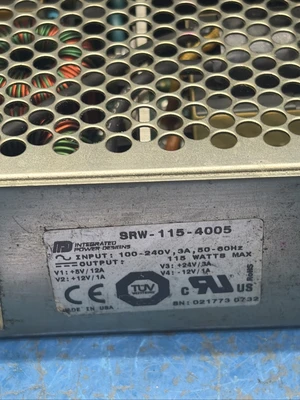 Used Integrated Power Designs SRW-115 Power Supplies Indiana US | J&J Industrial Supply #1548357