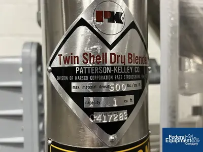 USED Patterson-Kelley 1 Cu Ft P-K Twin Shell Blender, S/S