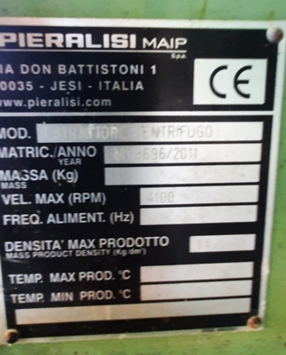 (2) Pieralisi FP 600 RS decanter centrifuges, SS.