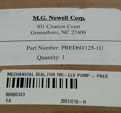 NEW TRI-CLOVER PRED60/125-1U