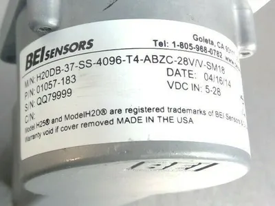BEI Sensors H20DB-37-SS-4096-T4-ABZC-28V/V-SM18 Optical Encoder 01057-183 5E-32