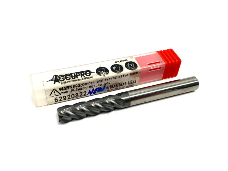 Used ACCUPRO SQUARE END MILL: 5/16" DIA, 1-1/8" LOC, 4 FLUTE, SOLID CARBIDE Carbide Endmills | Maverick Industrial Sales #1102525