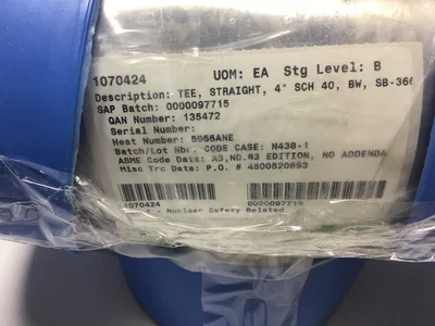 1070424 Tee Straight 4″ SCH 40 BW SB-366 Seamless Pipe Fitting