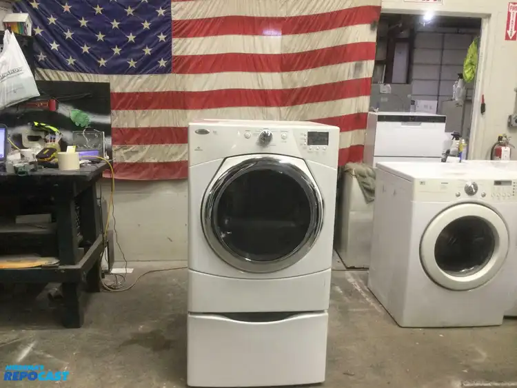 Used WHIRLPOOL DUET STEAM ELECTRIC DRYER ON STORAGE PEDESTAL HIGH EFFICIENCY ENERGY STAR Residential Appliances | Miedema Asset Management Group #552443