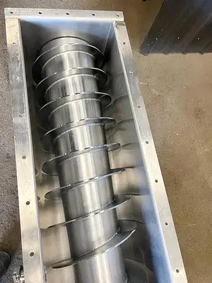Used Screw Conveyor, 14'' Diameter X 204'' Long, Tapered Screw