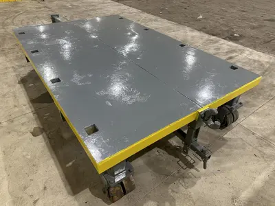 10,000 LBS X 120” X 78” HEAVY DUTY ROLLING TRANSFER CARTS: STOCK #19982