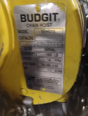 BUDGIT BEH5016 Chain Hoists | ESS Industrial Equipment Sales (7)
