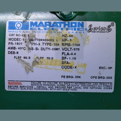 Marathon 3 HP Motor