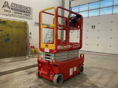 New | in-Stock 2026 MEC MICRO 19+ ELECTRIC SCISSOR LIFT Scissor Lifters Alberta CA | Adcock Equipment #1417576