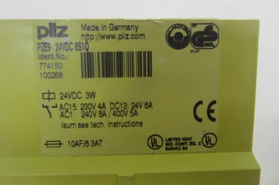USED PILZ PZE-9-24VDC-8S10 SAFETY RELAY PZE924VDC8S10