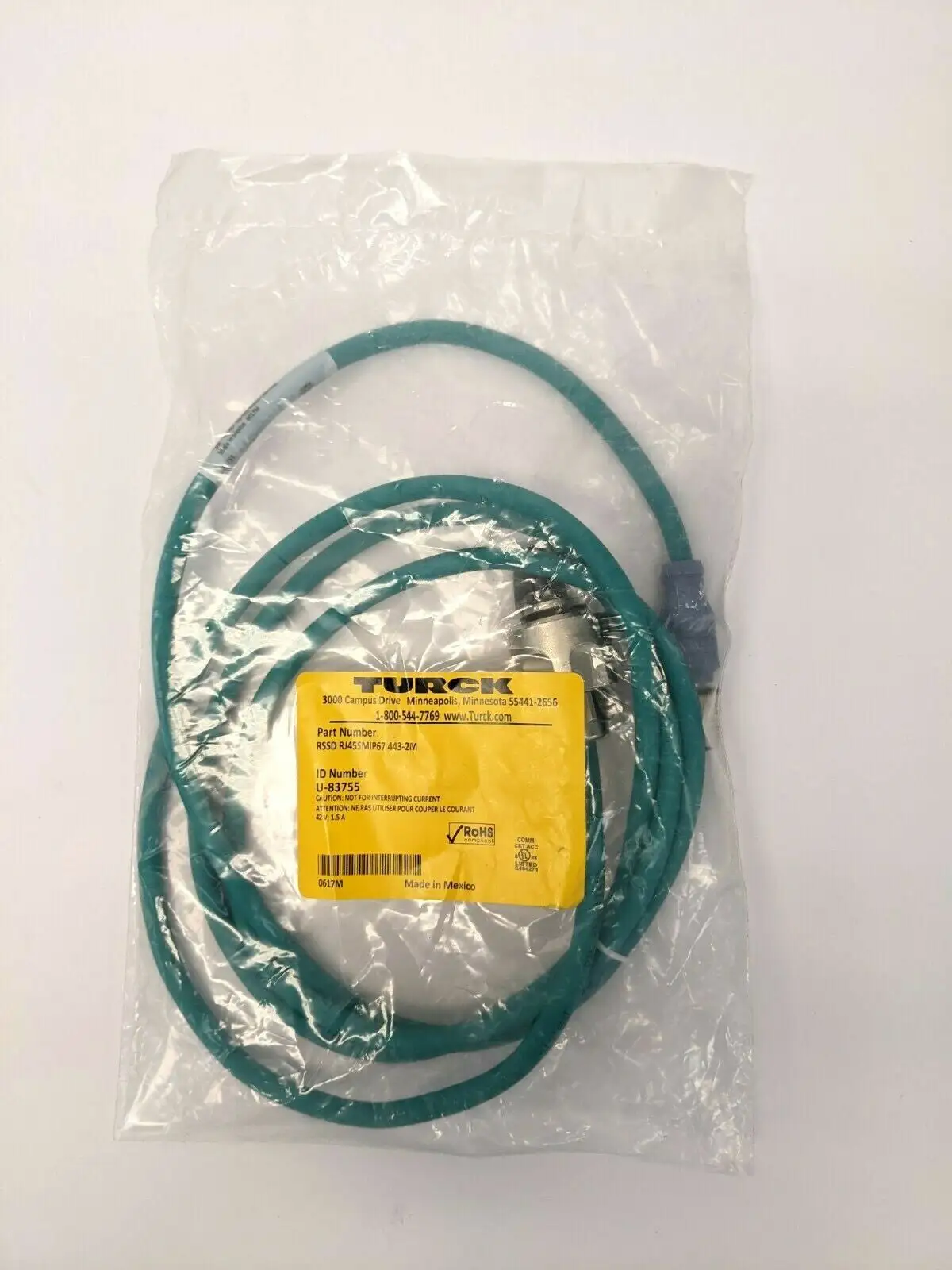 NEW TURCK DOUBLE-ENDED CORDSET U-83755