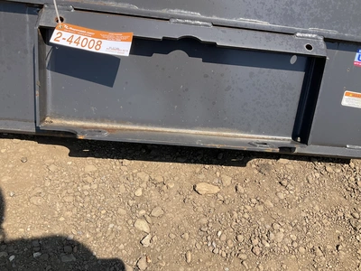 New old stock Paladin 44” high capacity bucket with teeth for a mini skid steer, welded on cutting e...