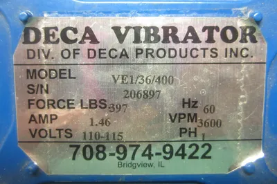 NEW DECA PRODUCTS VE1/36/400 DECA VIBRATOR VE136400