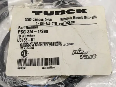 PSG 3M-1/S90,U0135-51 | Turck PSG 3M-1/S90 PicoFast Cable Cordset U0135-51 - New