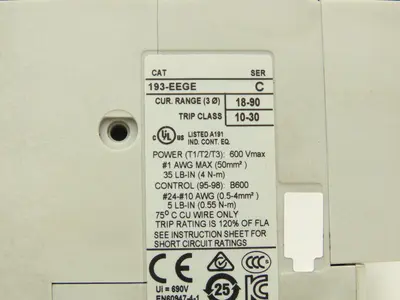 Allen Bradley 104-C60D22 Electronic Overload Relay Reversing Contactor