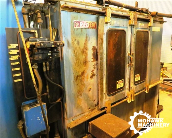20” REDIN “36” WASH & GRIND GEAR DEBURRER & BRUSHING MACHINE w/3-SPINDLE ARRANGEMENT - (2) GRINDING SPINDLES - (1) SKIVE BRUSH