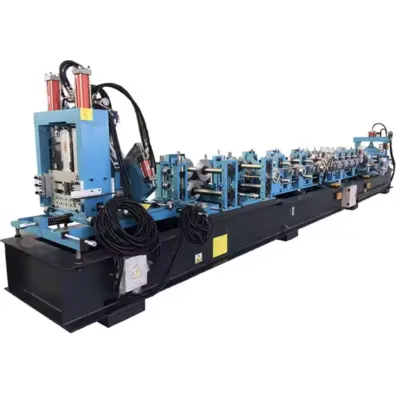 Full Automatic 80-400mm C & Z Steel Purlin Light Gauge Steel Frame Machine in China