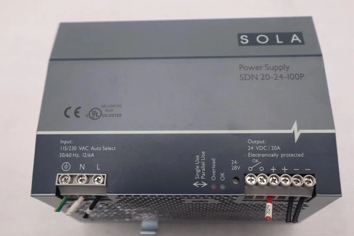 SOLA/HEVI-DUTY SDN 20-24-480C DIN Rail Power Supply 24VDC STOCK B-1377