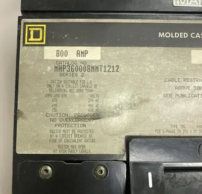 Used SQUARE D MHP360008MMT1212 Miscellaneous Equipment (Electrical & Power) Ohio US | Surplus Asset Holdings #1209055