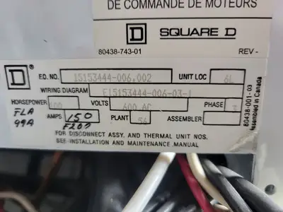USED SQUARE D MODEL 6