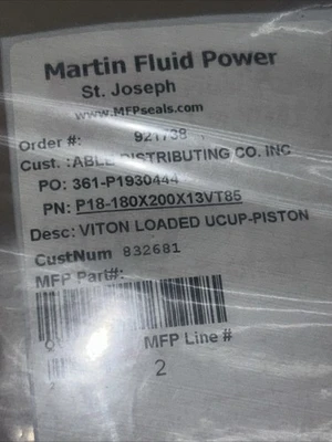 (2) Viton Loaded UCUP-PISTON PN/P18-180x200x13VT85 Fast Shipping! + Warranty