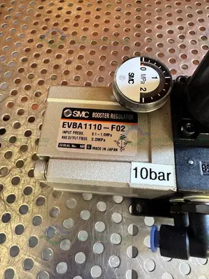 Used SMC EVBA1110-F02  PNEUMATIC BOOSTER REGULATOR / BOOSTER CYLINDER  0.1-1.0 MPA Regulators California US | Equipment Lab #1326926