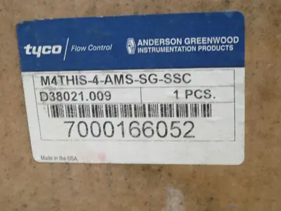 New | in-Stock ANDERSON GREENWOOD M4THIS-4-AMS-SG-SSC Valves/Fittings Texas US | Aucto #1307067