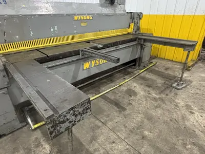 8' X 3/16" WYSONG MODEL #796 MECHANICAL POWER SQUARING SHEAR WITH BACK GAUGE: STOCK #23634