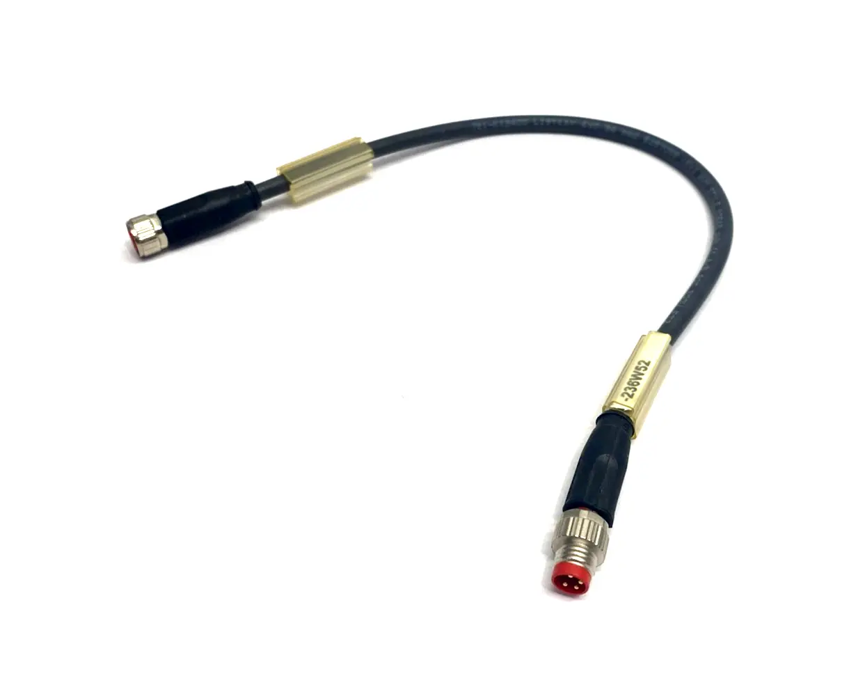 USED BECKHOFF POWER CABLE M8 4-PIN MALE TO FEMALE 0.3M