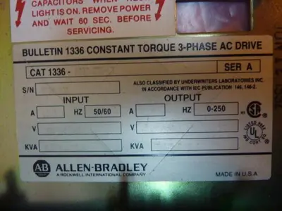 USED ALLEN BRADLEY 1336-B007-E0D-L3 SER A