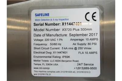 Mettler Toledo Safeline  X3720 Plus 300mm x ray machine