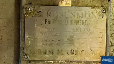 USED Rosenmund 6 Sq Meter Rosenmund Nutsche Filter, Model Paddle, S/S, 50/150#