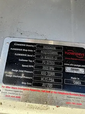 USED 2020 FLOWSERVE LPHR 25007 AB AHF 4B 4