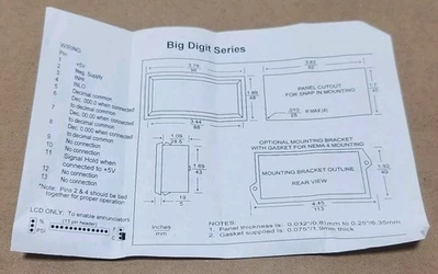 *NEW SURPLUS* Big Digit Series LCD Panel Meter 180500 4-20mA + Warranty!