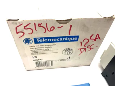 USED TELEMECANIQUE ISOL. LOAD BREAK SWITCH V5 3-POLE 125A