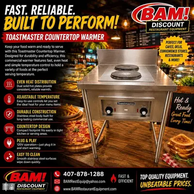 Used TOASTMASTER FL-25-3224-1-HP Countertop Display Warmers Florida US | BAM Discount Restaurant Equipment #1230630