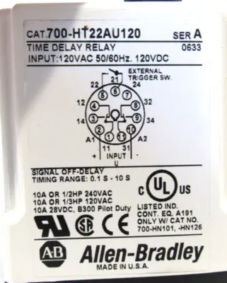 ALLEN BRADLEY 700-HT22AU120 RELAY 700HT22AU120 NEW SURPLUS