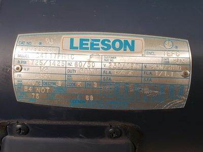 LEESON .5 HP, 1725 RPM, LS56 FRAME MOTOR