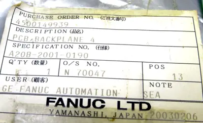NEW FANUC A20B-2001-0190 01A CIRCUIT BOARD A20B20010190 01A