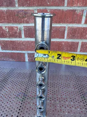 Stainless Steel Manifold 1.5" Sanitary Fitting w/ 6 Ports 1/2" Sanitary Fitting