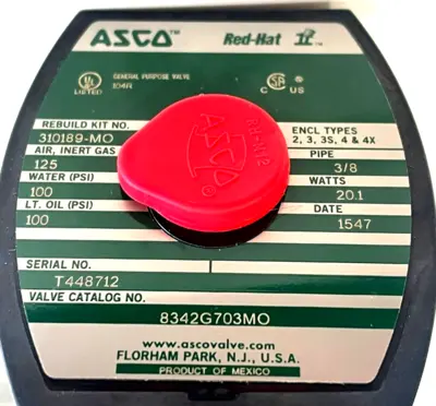 NEW ASCO 8342G703MO AC120/60D SOLENOID VALVE