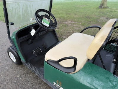 (1) 2017 E-Z-Go golf cart with a Kawasaki gas engine, model 625111G01, includes canopy, ball cover, ...