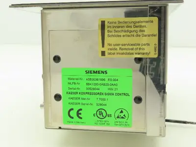 Siemens Kaeser Sigma A5E00361996 Air Compressor Operator Control Panel