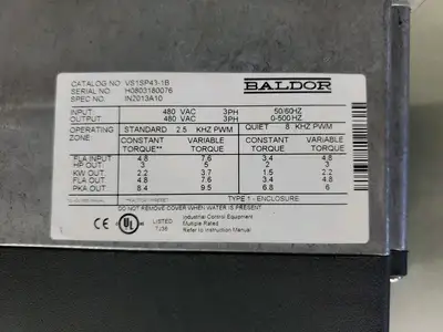 USED Baldor VS1SP43-1B H2 Inverter Drive, 480V, 3PH, 3HP