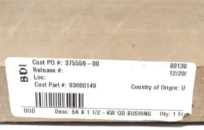 NEW DODGE SK X 1-1/2-KW QD BUSHING SKX112KW
