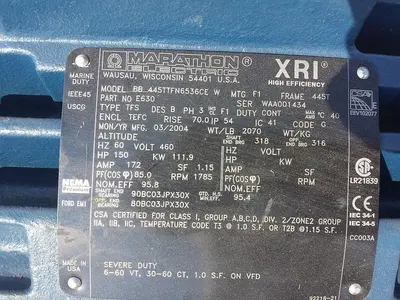 USED MARATHON ELECTRIC E630, 445TTFN6536